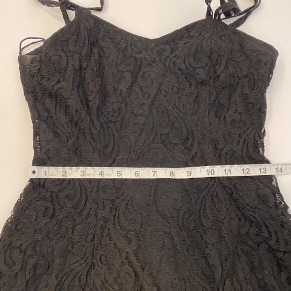All That Jazz Vintage 90’s Black Lace Mini Dress Sz 2 Nylon Rayon Lined Zipper - Picture 8 of 12